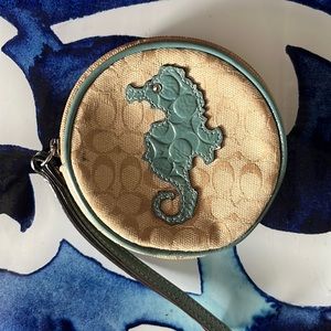 Coach Seahorse Coin Purse Mini Wristlet Wallet